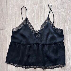 Little Moon (ARITZIA) Sedum Camisole with Lace Trim in Black